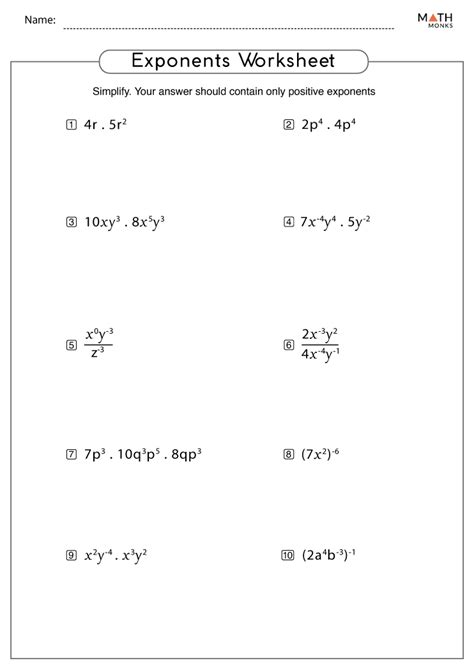 29 simplifying rational exponents. . Exponent operations worksheet 1 answer key